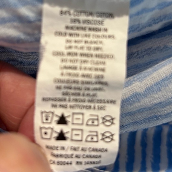 Smash + Tess SZ M Searsucker Light Blue Jumpsuit Tie Waist Wide Leg Pockets - Picture 10 of 11